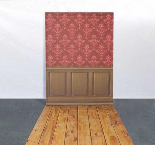 red-wallpaper-with-wainscoting-1
